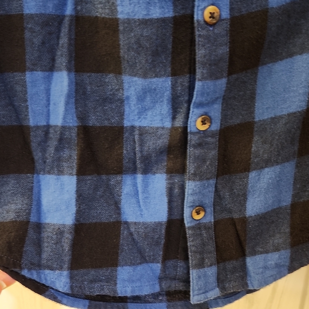Tucker + Tate Blue and Black Plaid Button Down Shirt - Picture 4 of 6